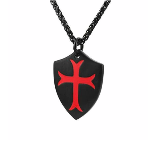 Knight Templar Shield Cross Necklace