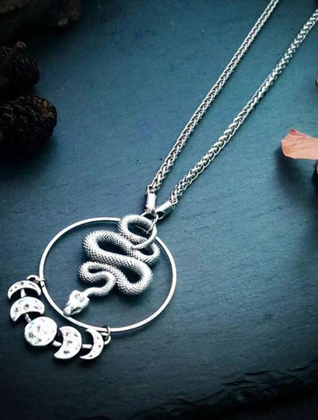 Serpent Moon Phase Necklace