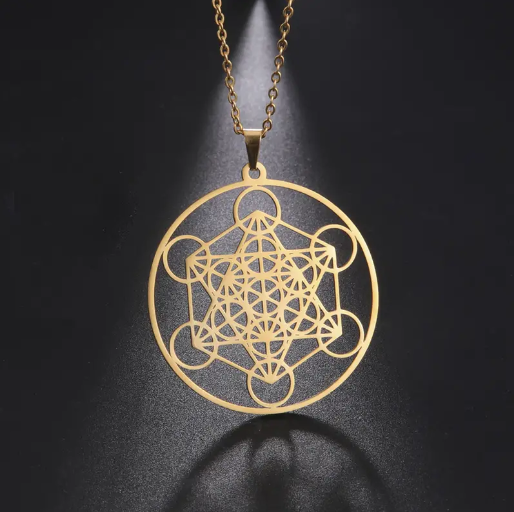 Archangel of Metatron Sacred Geometry Symbol Necklace - Gold
