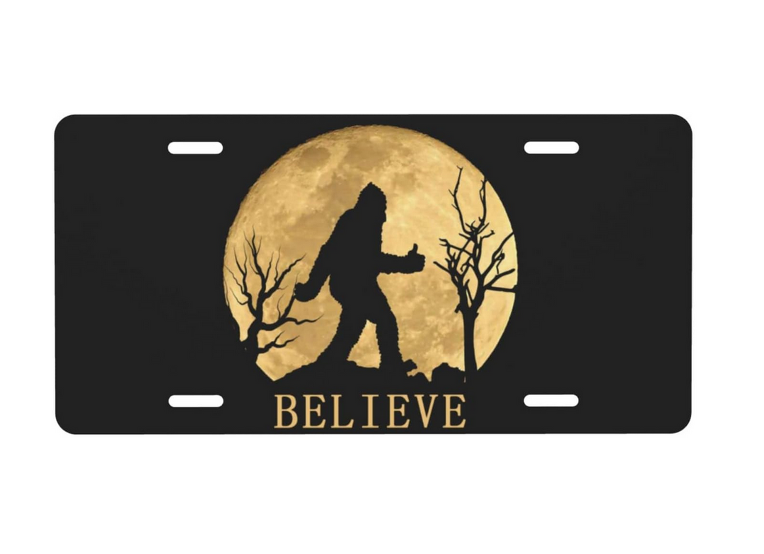 Bigfoot Believe or Alien With Bigfoot License Plate
