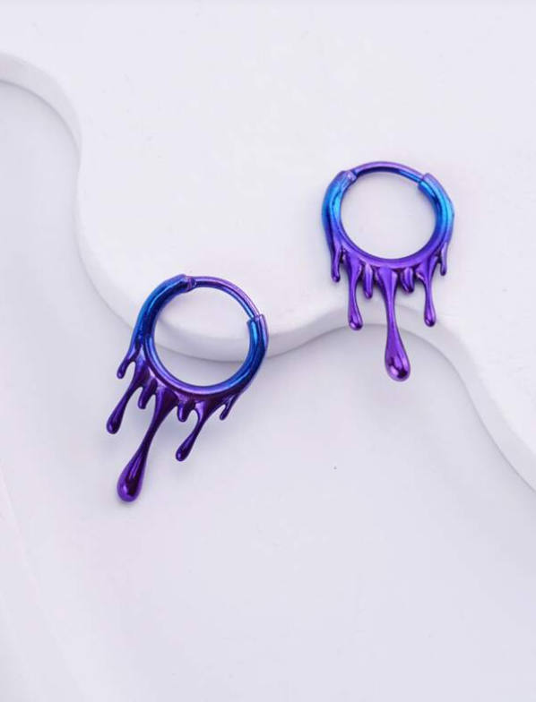 Blue Purple Drip Nose Rings