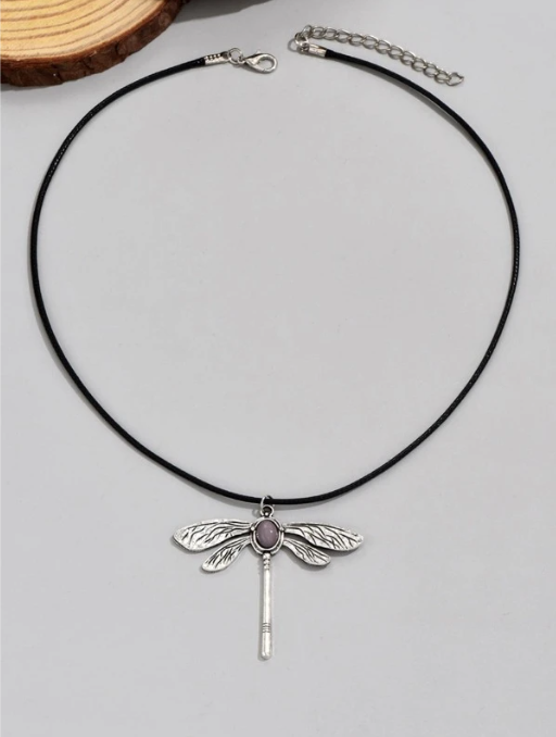 Dragonfly Adjustable Rope Necklace