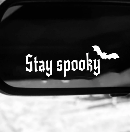Stay Spooky Bat Decal / Sticker (White)