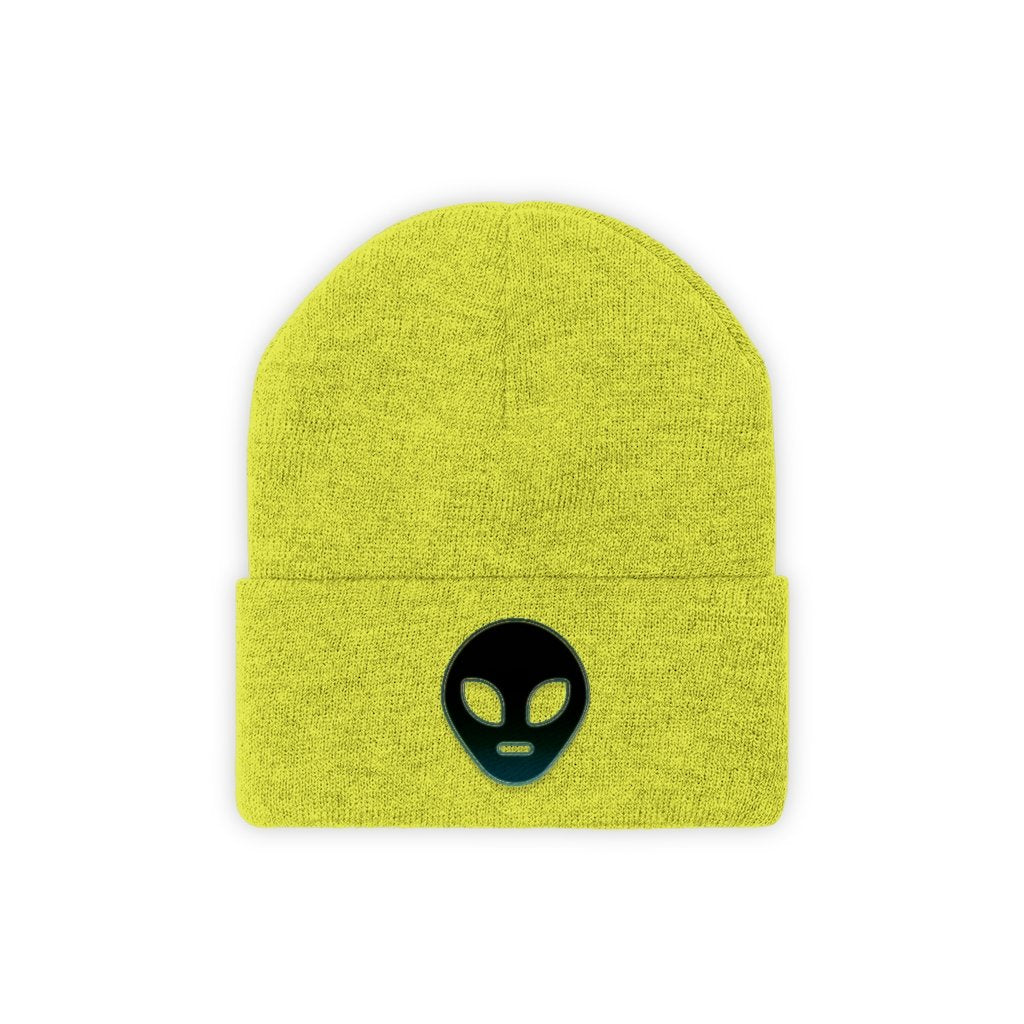 Alien Face Embroidered Quality Knit Beanie