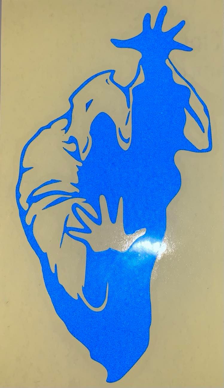 3" x 6" Ghoul / Ghost Decal (Blue or White)