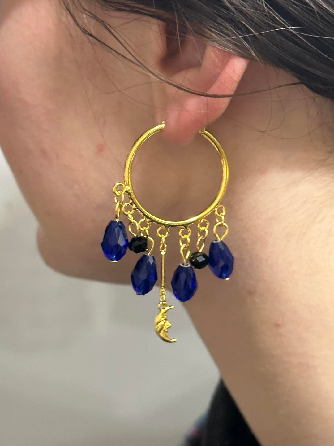 Wicca Sun Yellow or Moon Blue Dangle Earrings