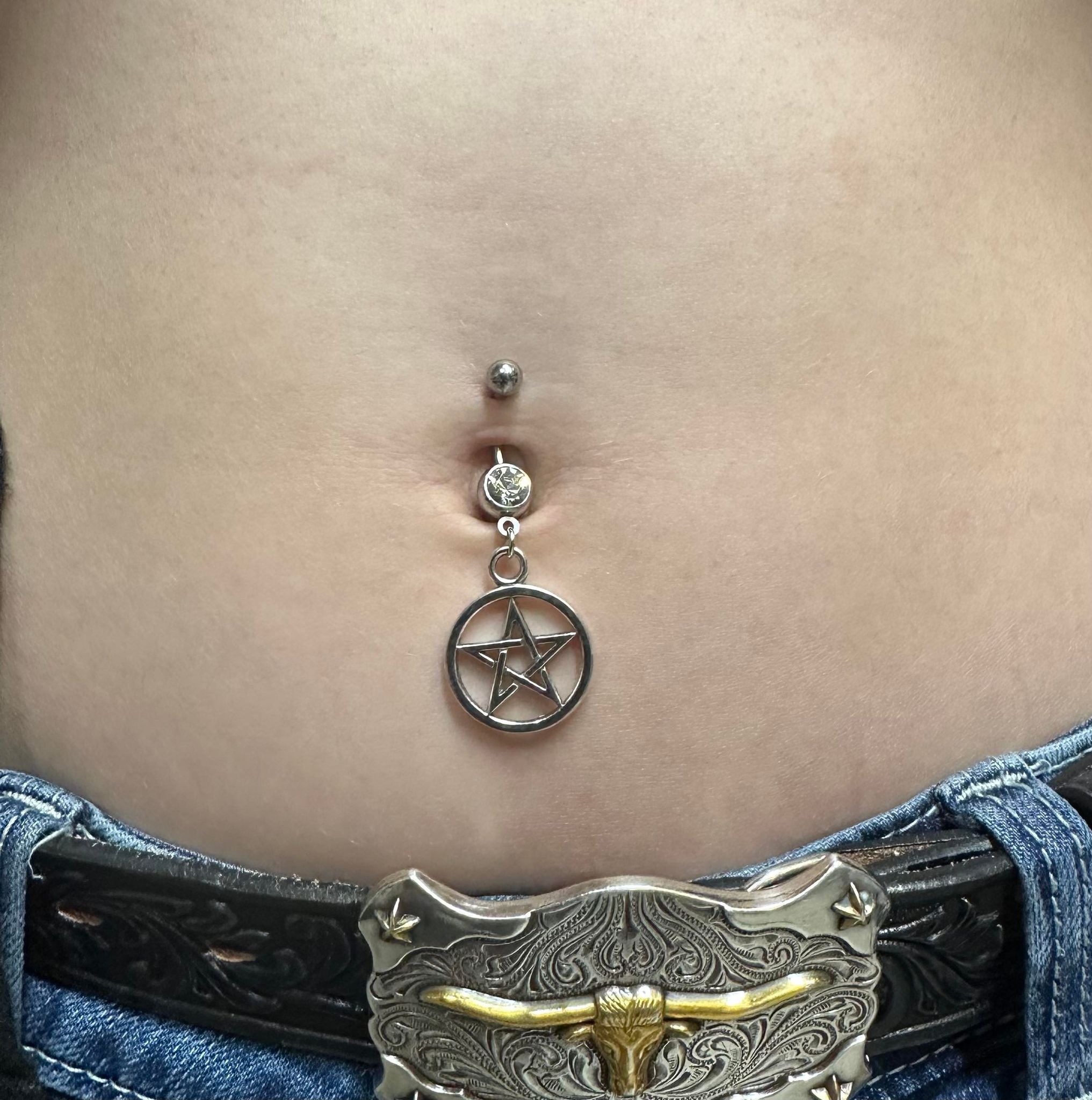 Pentagram Naval Belly Ring
