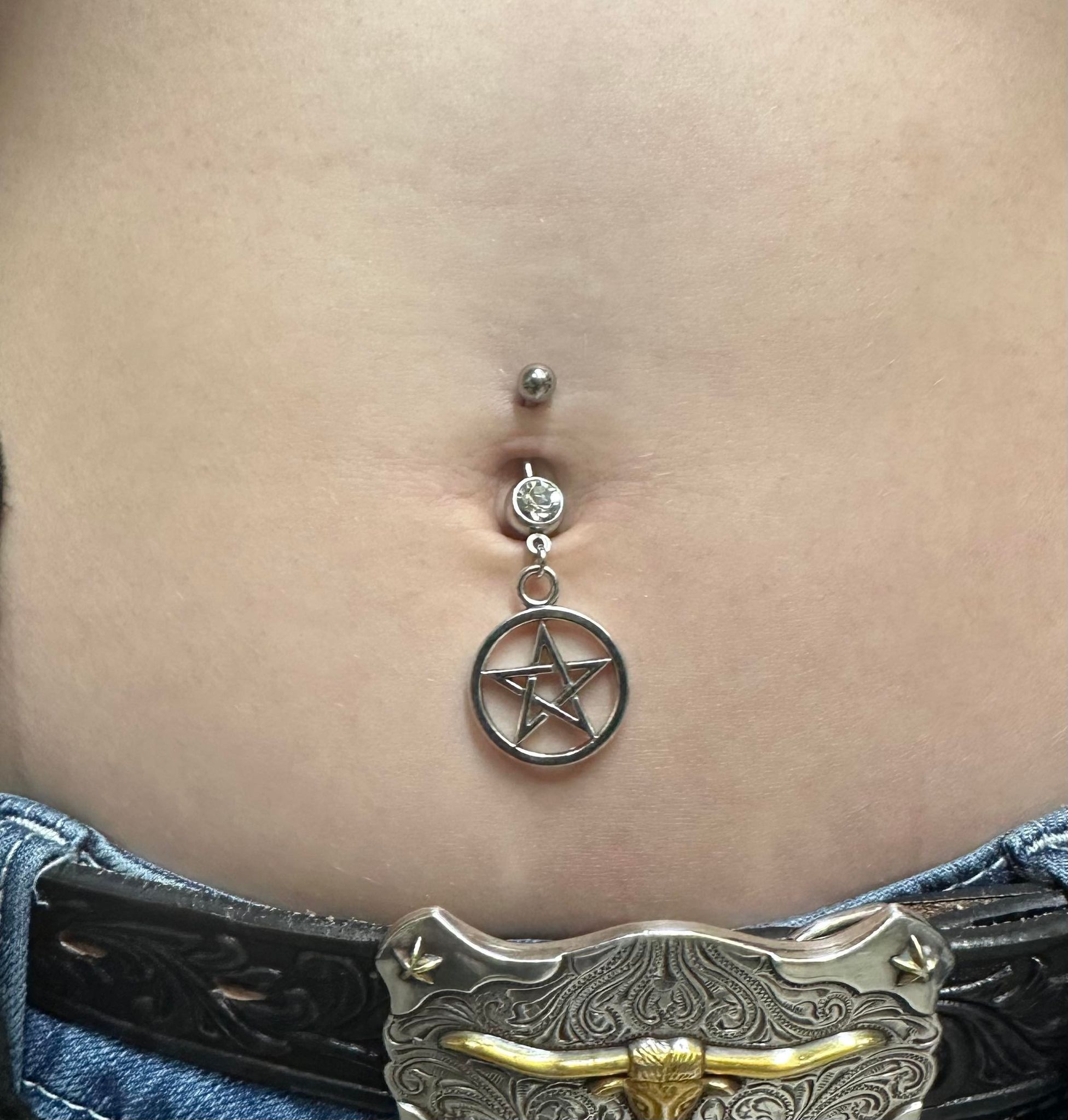 Pentagram Naval Belly Ring