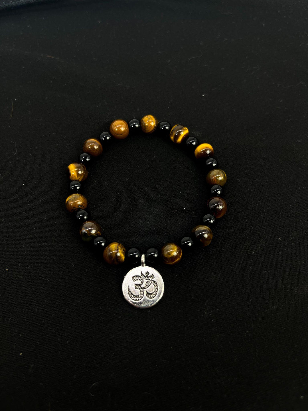 "OM" Sacred Symbol Natural Tiger Eye Stone Bracelet (3 Types)