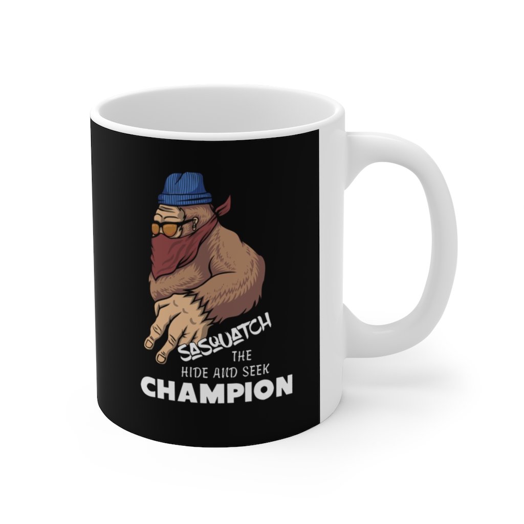 Sasquatch Hide Seek Champion Ceramic Mug 11oz