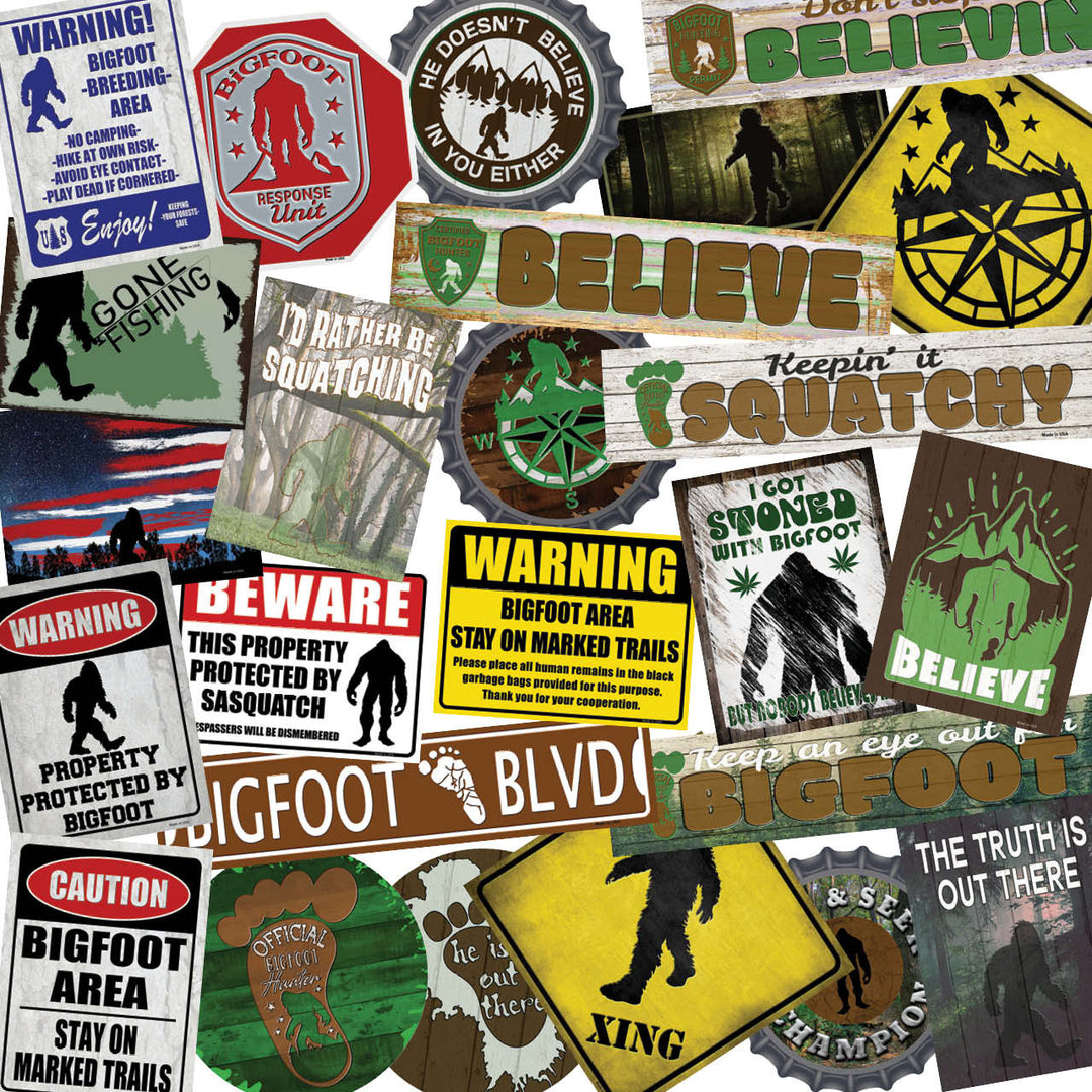 Set of 25 Assorted Quality Bigfoot Decal's