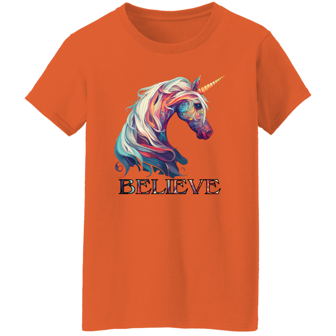 Believe Unicorn Ladies' 5.3 oz. T-Shirt