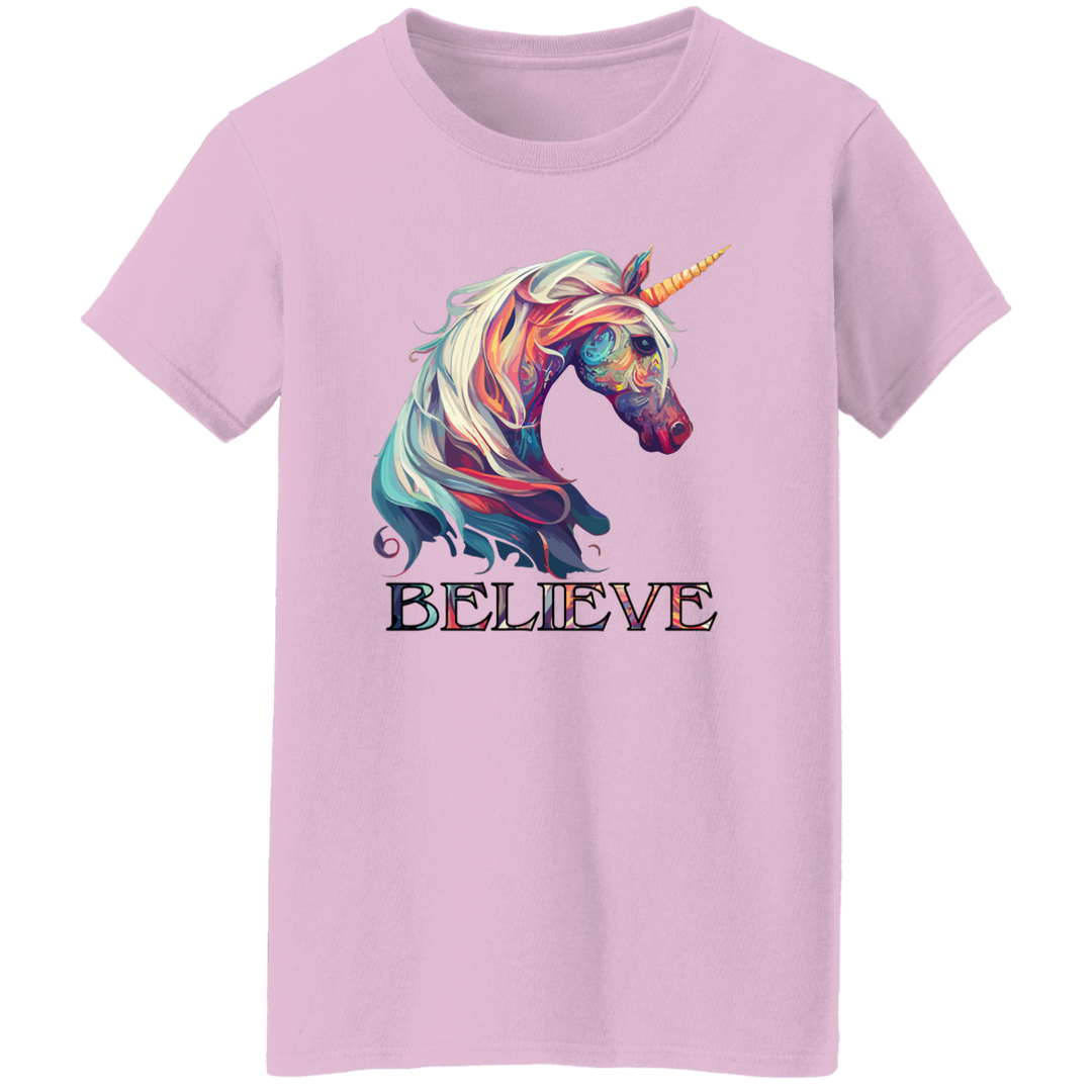 Believe Unicorn Ladies' 5.3 oz. T-Shirt