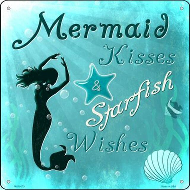 Mermaid Kisses Starfish Wishes - Metal Sign