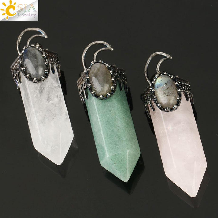 Semi-Precious Natural Stone/Crystal Pendants Necklace