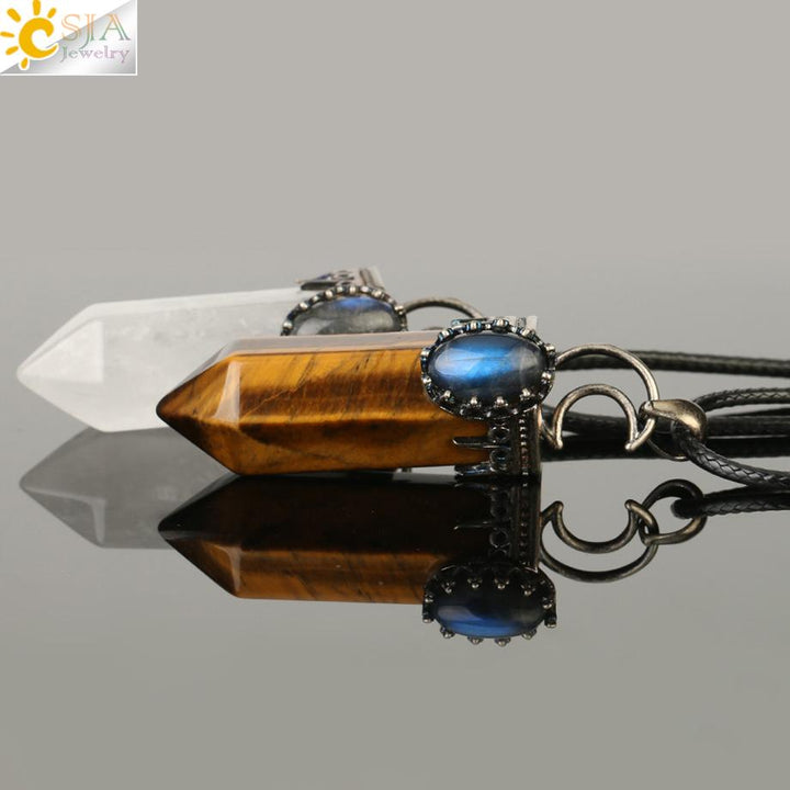 Semi-Precious Natural Stone/Crystal Pendants Necklace