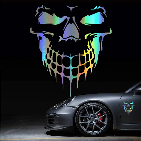 Skull Decal - 3D Laser Vinyl (two colors)