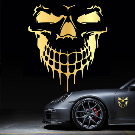 Skull Decal - 3D Laser Vinyl (two colors)
