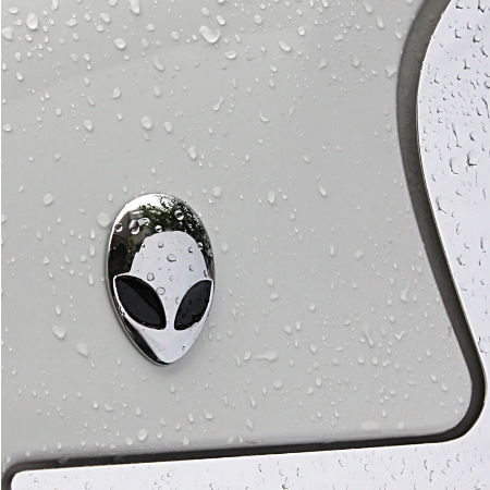 3D Alien UFO Full Metal Head Auto Badge