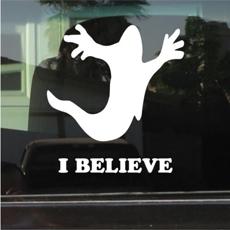 6" I Believe Ghost Decal / Sticker (Blue or White)