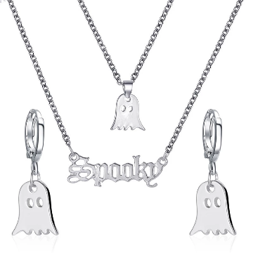 Ghost Spooky Earring / Necklace Set