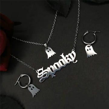 Ghost Spooky Earring / Necklace Set