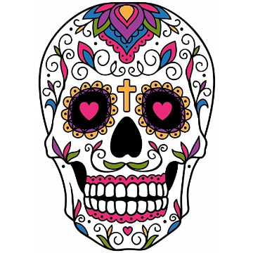 Day of the Dead Skull Decal (2 types - Blue or White)