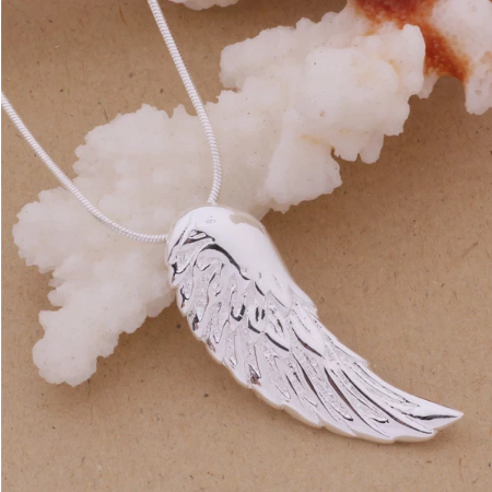 Genuine 925 Sterling Silver Angel Wing Necklace