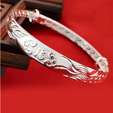 999 Fine Silver Dragon Blessings Bracelet