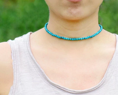 4MM Natural Stone Choker Necklace