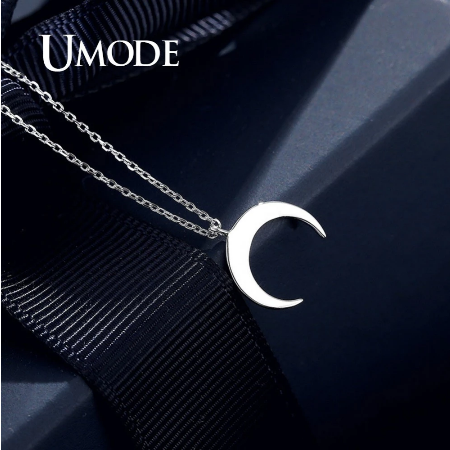 Crescent Moon Necklace Sterling Silver .925