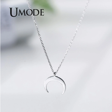 Crescent Moon Necklace Sterling Silver .925