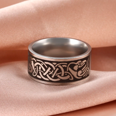Vintage Viking Style Nordic Defense Dragon Ring