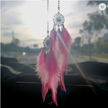 Vehicle Rear Mirror Feathered Chain Dreamcatchers (3 Colors)
