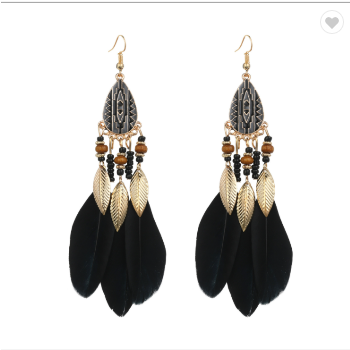 Native Boho Feathered Earrings (3 Colors)