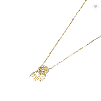 925 Sterling Silver Dreamcatcher Pendant Necklace 18K Gold Plated
