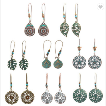 Boho Style Vintage Earring Set (8 pairs)