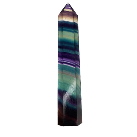 100% Natural Rainbow Fluorite Crystal Obelisk Healing Stone