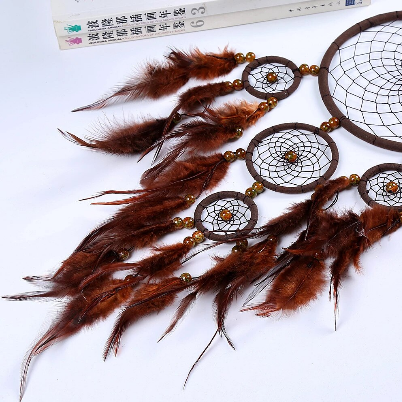 5 Hoop Handmade Dreamcatcher Brown