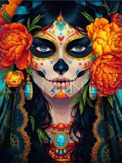 Day Of The Dead Beauty Diamond Dot Painting Kit