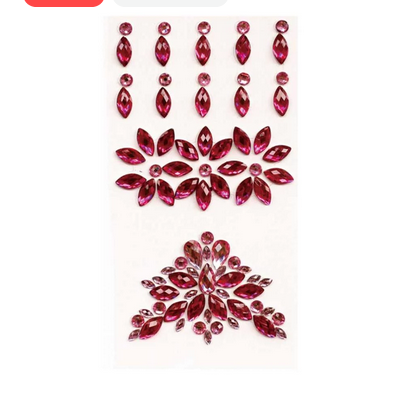 Glitter Joy Henna Style Rhinestone Body Gem Sticker (3 Colors)