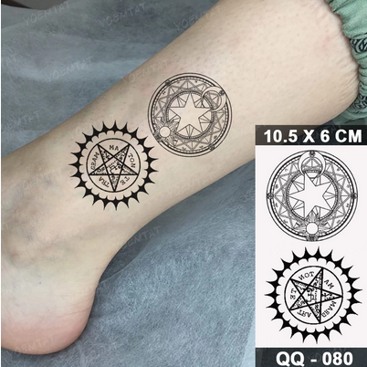 Pentagram Henna Pattern Temporary Tattoo