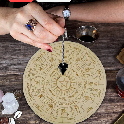 Wooden Pendulum Board with Moon Stars For Divination - Light