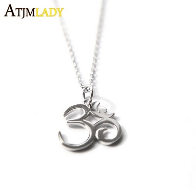 Om Sacred Symbol Necklace 925 Sterling Silver