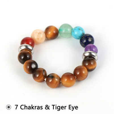7 Chakra Rings 4mm Natural Stone Beads