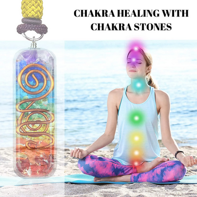 Reiki / Chakra Natural Stone Copper Resin Necklace