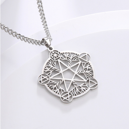 Wicca Pentagram Eternity / Infinity Pagan Religious Symbol Necklace
