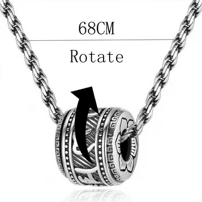Stainless Steel Tibetan Buddhist Six Words Mantra Spirit Necklace