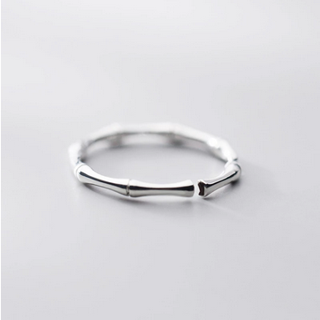 Sterling Silver Bamboo Joint Mid-Finger Ring