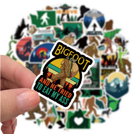 Set of 50 Assorted Bigfoot Decal's